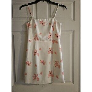 Lulu's Impromptu Party White Floral Print Mini Dress Small Pink Flowers